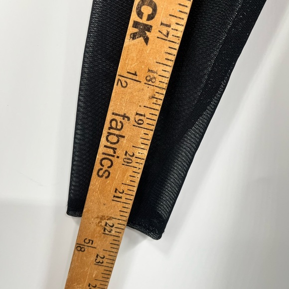 Vintage Union Made USA Black Velvet Mesh Front Long Sleeve Dress Size 14 - Picture 5 of 15